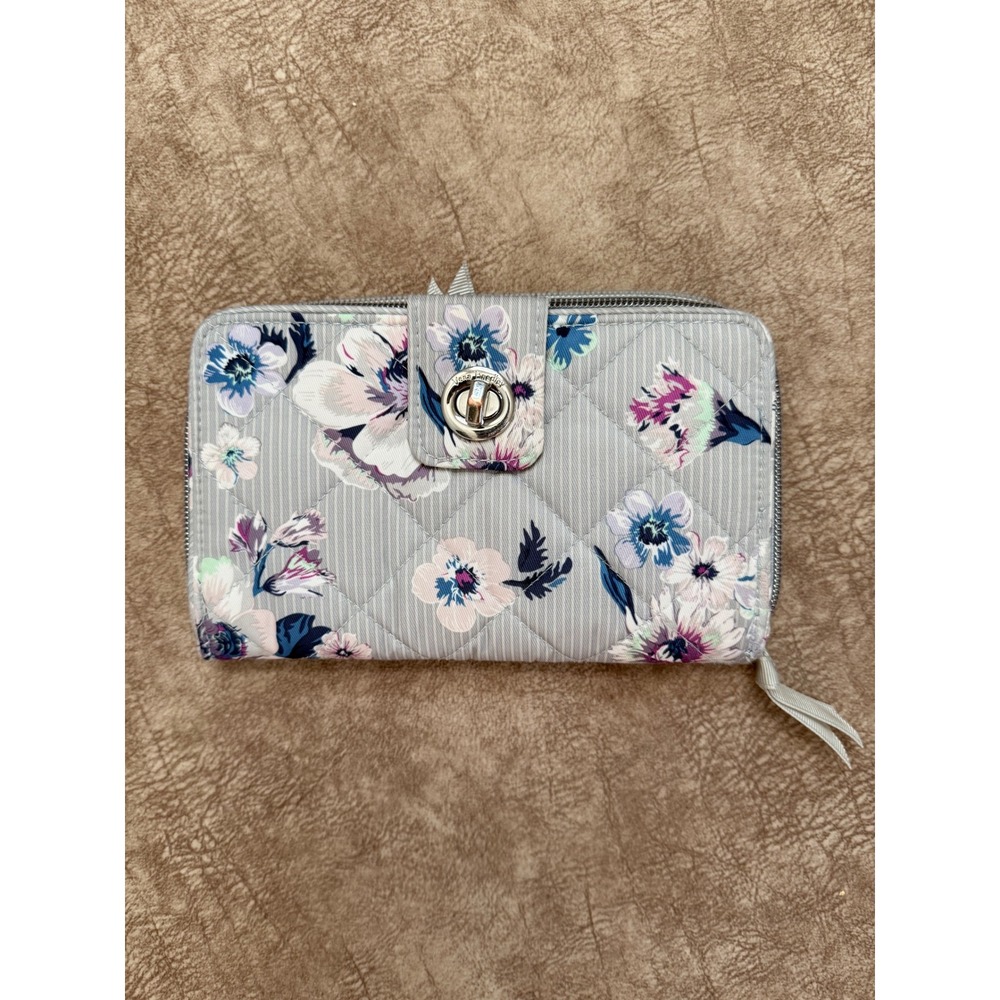 Vera Bradley Performance Twill RFID Turnlock Wallet Park Stripe